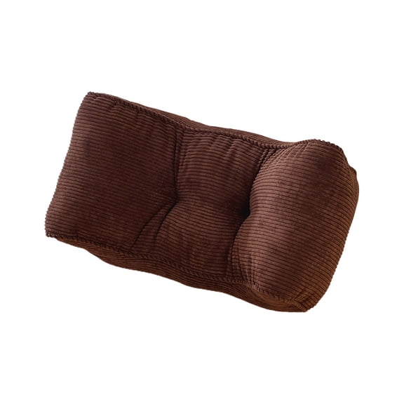 Cinvoph 15"x8" Corduroy Lumbar Cushion Soft Portable Seat Cushion for Sofa Bed Office Nap Resting Breathable Washable Small Support Cushion, Coffee