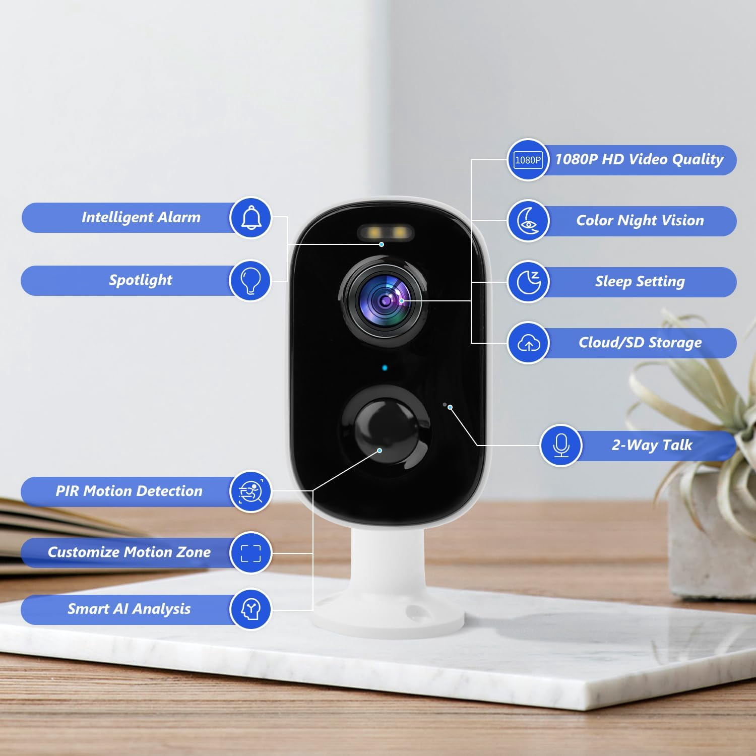 Security Camera Outdoor with Dual Lens, 4K/2MP Outdoor Cameras for Home Security with Auto Tracking, Human Detection, 30m Color Night Vision, Two-Way Audio, IP66