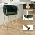 thumbnail image 3 of BISHE Counter Height Bar Stools Set of 2 – 26 Inch Modern Mid-Century Kitchen Island Stools with Backs & Sturdy Metal Legs, Green, 3 of 6