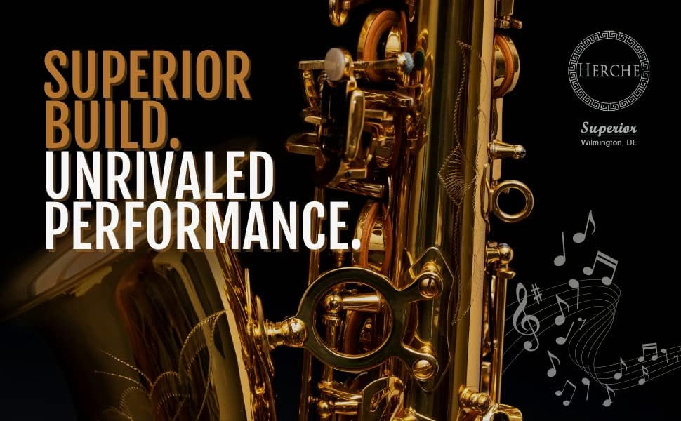 Saxophone Herche Superior Alto Saxophone X3 | High F# Key | Educator Approved & Service Plan