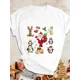 thumbnail image 1 of Camiseta de estilo navideño para mujer, ropa con estampado de dibujos animados, moda para mujer, 1 of 4