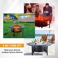 thumbnail image 6 of TrumanPick Fire Pit for Outside 42" Wood Burning Fire Pit Tables with 2 Adjustable Swivel BBQ Grills, Lid, Poker for Patio Backyard BBQ Ice Storage, 6 of 13