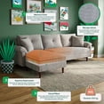thumbnail image 3 of Sala Modular Sofá Cama Reversible De Velvet Gris Claro Beehive Memory Foam Modelo Aventus, 3 of 8
