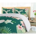 thumbnail image 5 of Ambesonne Orchids Duvet Cover Sets, Tropical Jungle Bouquets, 2-Queen, Mint Green and Forest Green, 5 of 7