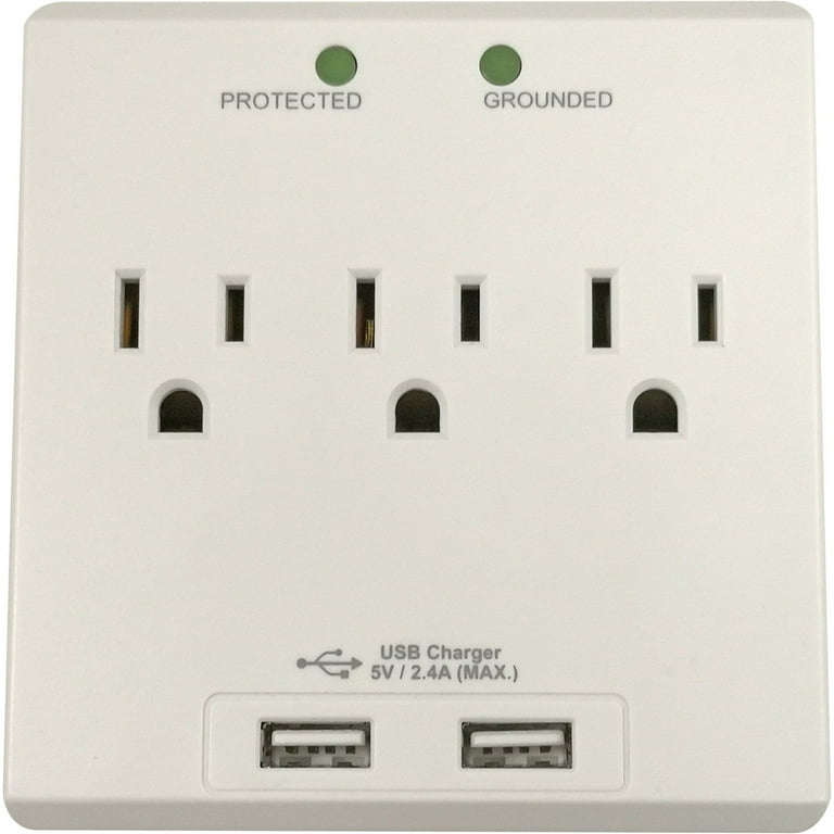 Compucessory Wall Charger Station - 3 x AC, 2 x USB - 2.40 A Compucessory Wall Charger Station - 3 x AC, 2 x USB - 2.40 A