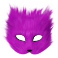 thumbnail image 2 of Needhep Mask Set Tail Cat Mask Furry Mask ＆ 27 * 20 * 4cm Long Fox Tail Wolf Mask Keychain Half Face Masquerade Mask for Cosplay Fancy Party Cat Masks Masks made (Purple), 2 of 9