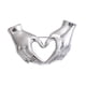 thumbnail image 3 of Broche de corazón y mano, broche, insignia, decoración de vestido, insignia de solapa romántica de moda Plata, 3 of 9