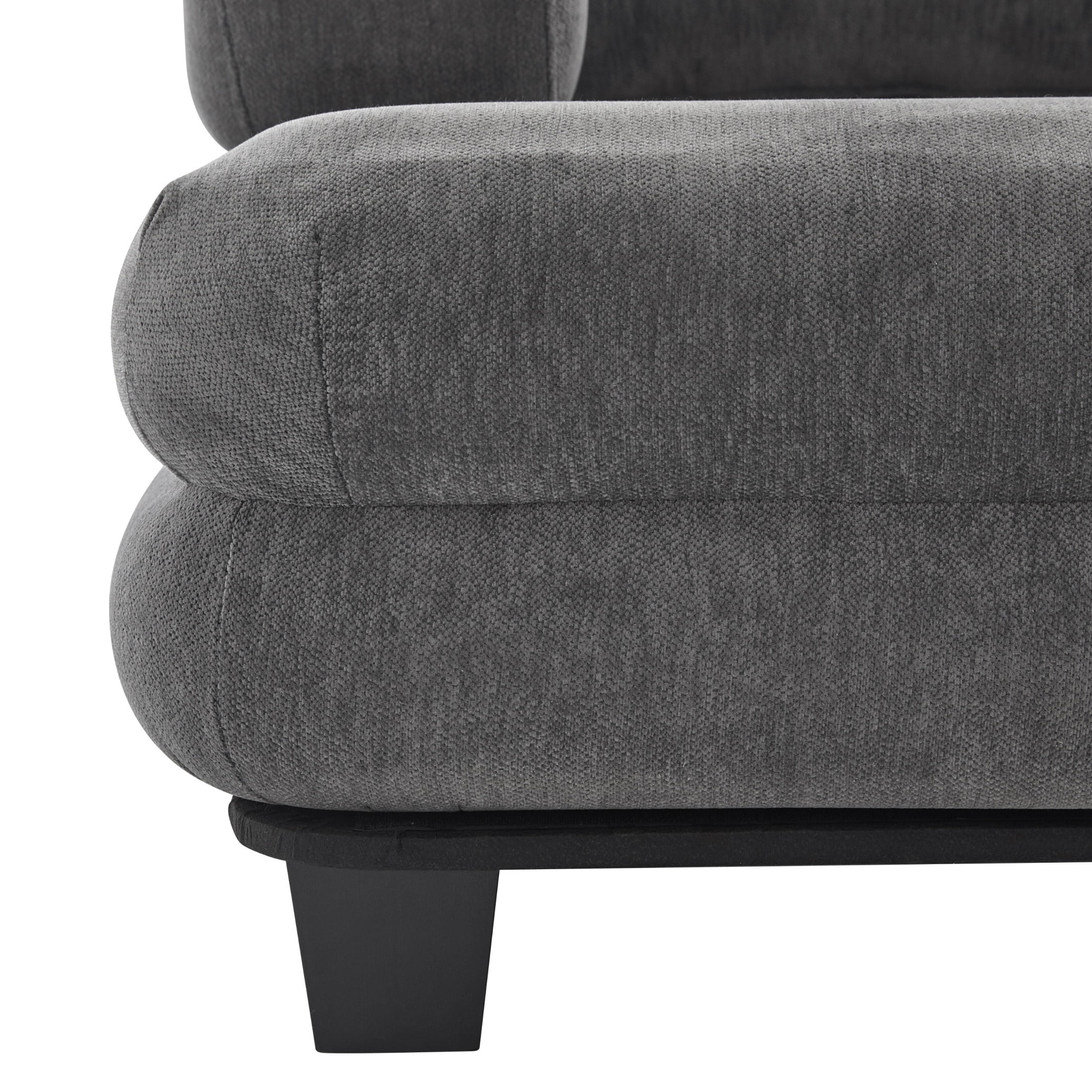 Christopher Knight Home 52.4" Oversized Chenille Chaise Lounge, Modern Sofa Bed with Layered Armrests, Gray