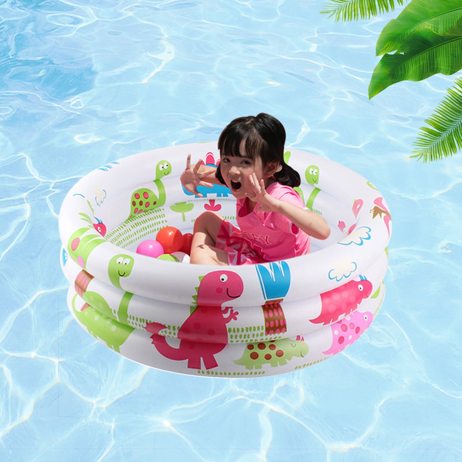 Round Inflatable Swimming Pool Portable Summer Water Play Pool Foldable Outdoor Backyard Garden Family Leisure Thickened Wear-Resistant Splash Pool for Summer Water Fun