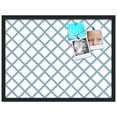 thumbnail image 2 of PinPix 27x20 Custom Cork Bulletin Board Diamond Modern Pattern Navy White Poster Board Has a Fabric Style Canvas Finish, Framed in Diamond Modern Pattern Navy White, by ArtToFrames (PinPix-1805), 2 of 5