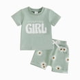 thumbnail image 3 of Kaprioy Girls Summer Outfits Mama’s Girl Print Baby Girl Outfit Short Sleeve T-shirts Daisy Elastic Waist Shorts Set Summer Clothes, 3 of 6