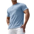thumbnail image 1 of BOBOGOJP Men's Fashion T-Shirts Short Sleeve Crew Neck Tops Work Solid Color Pullover (Blue,L), 1 of 5