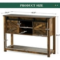 thumbnail image 3 of Entryway Table with Sliding Barn Doors, 43 Inch Farmhouse and Industrial Console Table with Storage, Rustic Sofa Table fo, 3 of 3