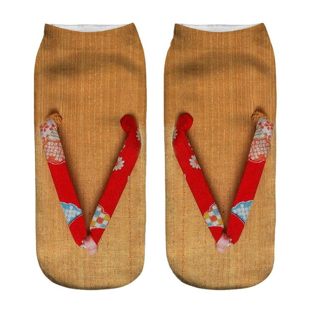 3D Pattern Manicure Print Socks Funny Hidden Running Socks Women Personalized