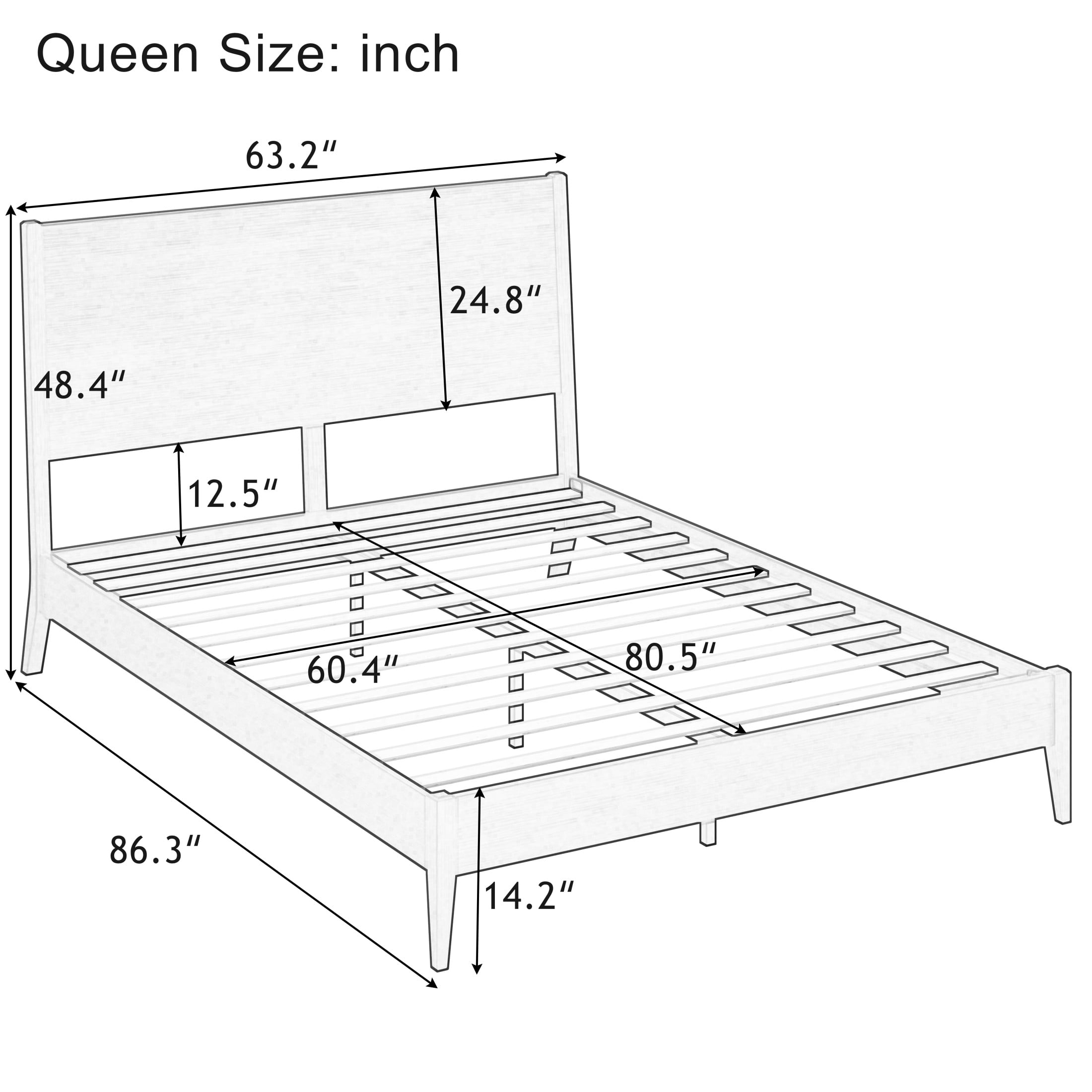 Christopher Knight Home Mid-Century Modern Solid Bamboo Wood Platform Bed, Queen Size, Walnut