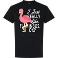 thumbnail image 3 of Inktastic I Just Really Like Flamingos Ok with Pink Flamingo T-Shirt, 3 of 5