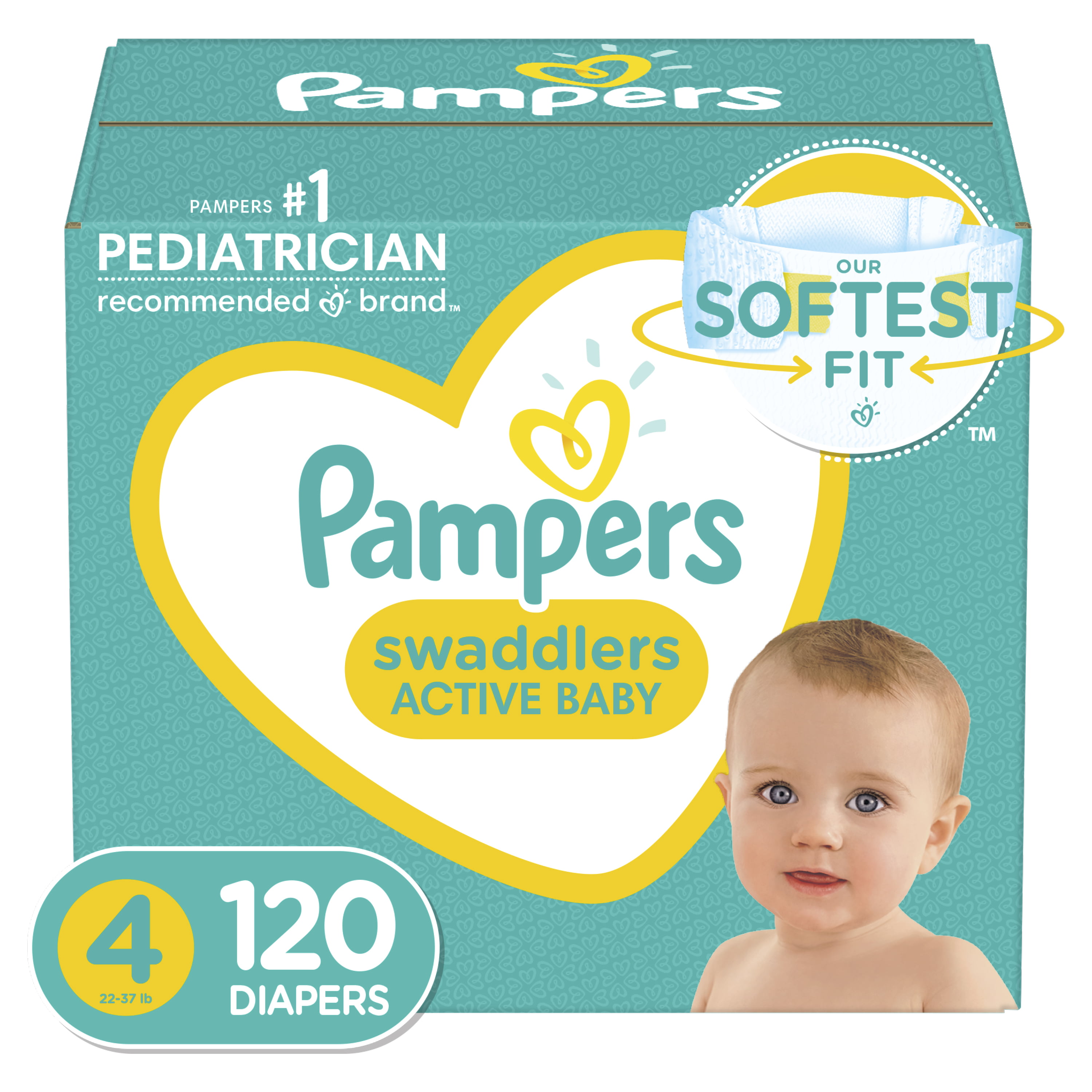 Economy Pack Plus Pampers Diapers Size 4 Swaddlers Disposable Baby Diapers 140 Count