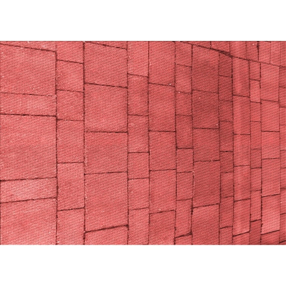 Ahgly Company Machine Washable Indoor Rectangle Transitional Red Area Rugs, 4' x 6'