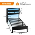 thumbnail image 6 of Hexmn Twin Bed Frame with Storage Underbed & Headboard, Bed Frame with LED for Bedroom, Niose Free, 6 of 10