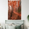 thumbnail image 4 of Fall Tapestry, Misty Forest with Leaves from Deciduous Seasonal Trees Warm to Cold Featured Image, Wall Hanging for Bedroom Living Room Dorm Decor, 60W X 80L Inches, Brown Orange, by Ambesonne, 4 of 5