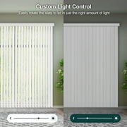 Chicology Oxford White Large Vertical Blinds, Light Filtering PVC Slats, 78W x 84H for Sliding Glass Doors & Living Rooms