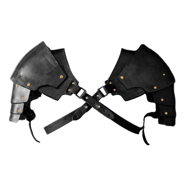 Hombrera medieval de caballero pirata vikingo para Halloween Negro