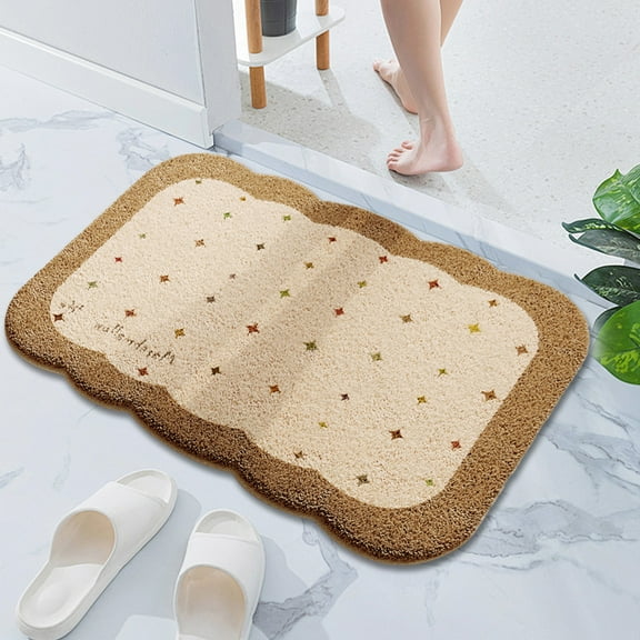 RBCKVXZ Microfiber Bathroom Rugs, Beige Bath Rug Boho Farmhouse Cute Aesthetics Preppy Bath Mat for Bathroom, Tub, Floor Carpet, Sink, Shower, Non-Slip, Absorbent, 31x20