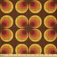 thumbnail image 2 of Ambesonne Vintage 70's Fabric by the Yard Microfiber, Classic Retro Circles, 1 Yard, Redbrown Orange and Mustard, 2 of 2