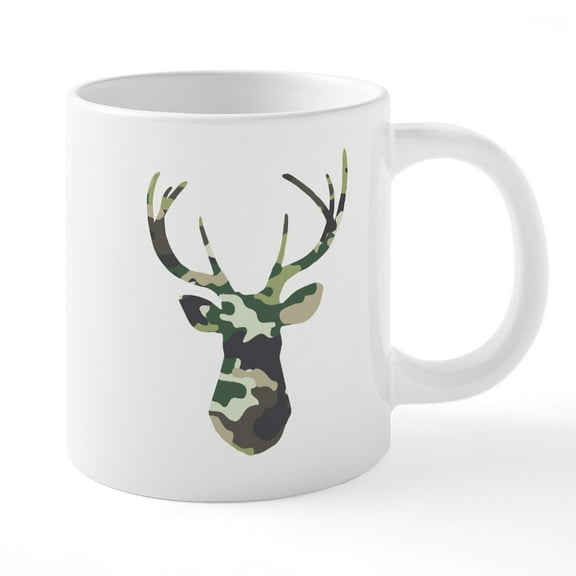 CafePress - Camo Buck - 20 Oz White Ceramic Mega Mug