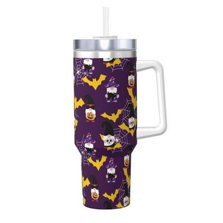 

Salouo Halloween Gnomes1 for 40oz Water Bottle with Handle & Flip Straw - Stainless Steel Vacuum Insulated Tumbler-Reusable Travel Coffee Mug- Gifts for Women & Men