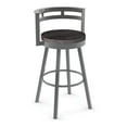 thumbnail image 1 of Amisco Vector 25.5" Distressed Wood Swivel Counter Stool in Dark/ Glossy Gray, 1 of 3