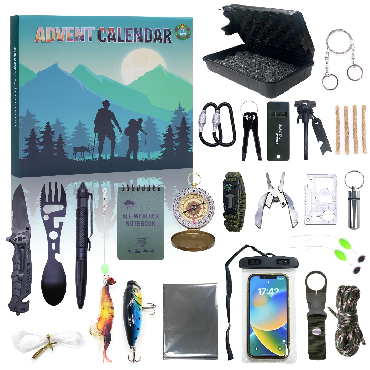 Calendrier De L'Avent 2025 Pour Homme - 24 Outils De Camping & Gadgets Outdoor - Cadeau Noël Aventure, Randonnée, Père - 3