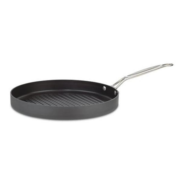 Chefs Classic Non Stick Hard Anodized Round Grill Pan 12 in