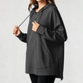 thumbnail image 4 of SYwaren Women's Loose Hoodies Solid Color Long Sleeve Drawstring Fashion Casual Oversized Pullover Sweatshirt, 4 of 5