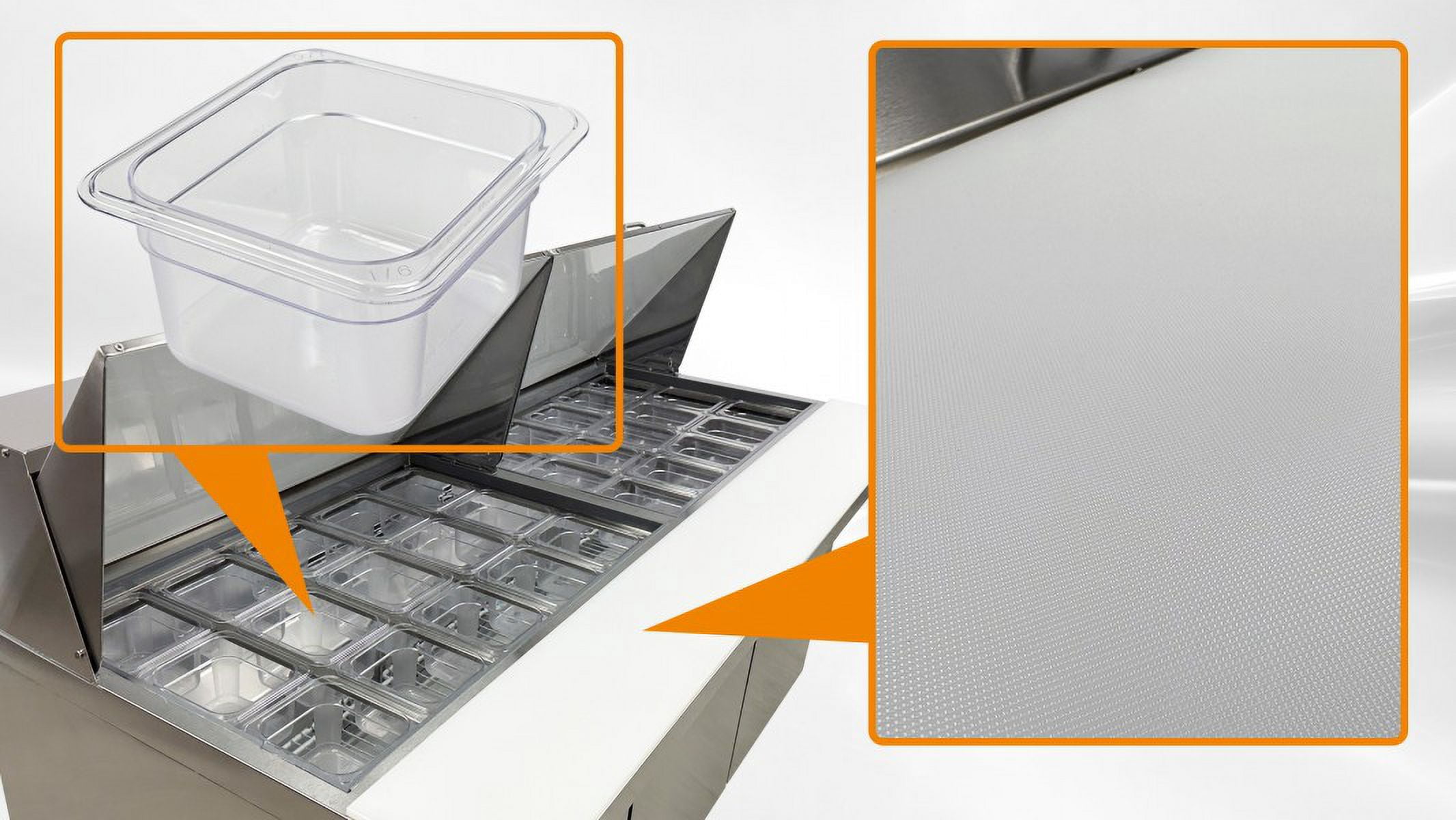 72 in. Commercial Sandwich Prep Table Refrigerator, Mega Top Three-Door Refrigerator 17.6 Cu. Ft. 70.5''Wx34''Dx45.4''H