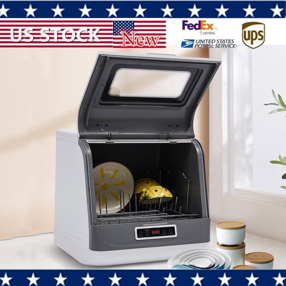 Mini Countertop Dishwasher Apartment Camper Compact Dishwasher 3 Programs 1200W