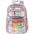 thumbnail image 2 of DAKIMOE Fashion Clear Backpack Heavy Duty PVC Transparent Bag See Through BookBag for Student School Work Festival Sport Travel, 2 of 11