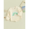 thumbnail image 3 of Bagilaanoe Baby Boys Oversized Romper Sweatshirt Newborn Long Sleeve Bodysuits Letter Print Pullover 3M 6M 12M 18M 24M Infant Casual Tee Tops, 3 of 9