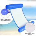 thumbnail image 2 of 2Pcs Blue Floating Hammock Inflatable Pool, Swimming Hammock Float Floating Seat Raft Hammock Bed Lounger Mat with Air Pump for Beach, Party, Vacation, 2 of 5