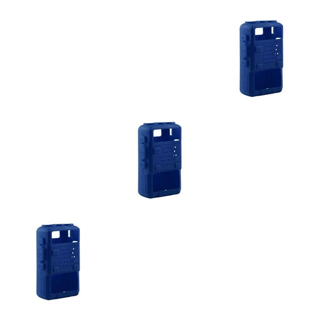 Methold Soft Silicone Protective Case Box Holder Outdoor Accessories Pouch Protector Radio Parts Portable Handheld Azul 3piezas