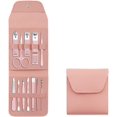 thumbnail image 1 of Juego de manicura y pedicura de 16/12 piezas xinyu cortaúñas de acero inoxidable con estuche de viaje rosa, 1 of 7