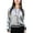 Gray, variant on Womens Long Sleeve Front Zip Track Stripe Sequin Bomber Jacket, Gray, Medium