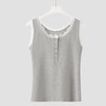 thumbnail image 1 of Uootdi Women's Ribbed Tanks Scoop Neck Sleeveless Lace Edge Button Closure Tops Cute Lightweight Fitted Tank Tops Gift, 1 of 6