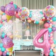 thumbnail image 3 of Globos de helado con el número 4 de color rosa para decoración de fiestas, 3 of 7
