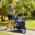 thumbnail image 2 of Gymax 3-Wheel Pet Stroller for Small & Medium Dogs Foldable Cat Stroller Jogger w/ All-Terrain Rubber Tires, 2 of 10