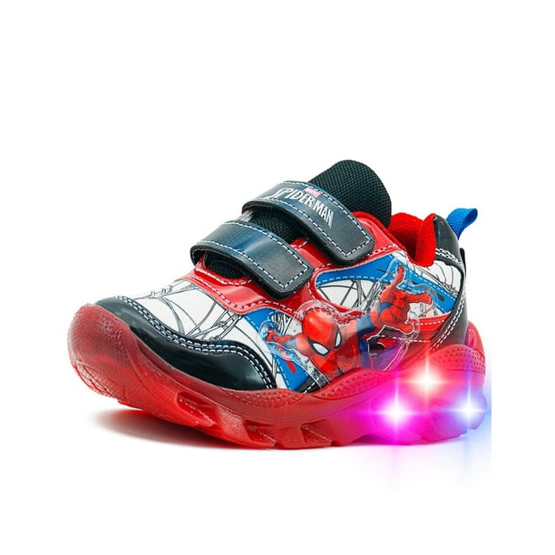 Tenis Con Imaginación Para Niños Spider-Man Con Luces Casual rojo