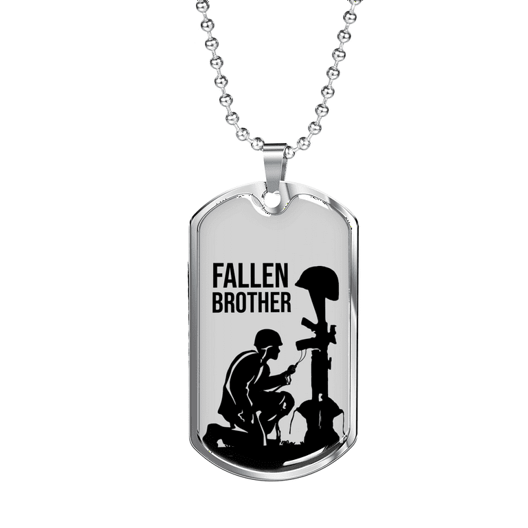 Stainless Steel Mens Necklace Pendant Brother Dog Tag Chain