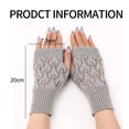 thumbnail image 2 of Calentadores de brazo de invierno, guantes de punto sin dedos para mujer, guantes de pantalla táctil para escribir y conducir, 2 of 5