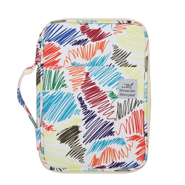 Estuche para Lápices de Pintura para Bocetos, Estuche para Almacenamiento de Lápices, Estuche para Papelería, Estuche para Lápices de Colores, Diferentes Patrones,(Hilo de colores, 96 colores)