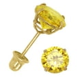 thumbnail image 2 of 14k Yellow Gold Cubic Zirconia 5-mm Birthstone Screwback Earring Studs-November, 2 of 5